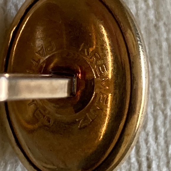 Vintage Krementz Tiger’s Eye Cufflinks– Pre-Patent 1930s • Gold Tone • Oval Dome - Picture 7 of 14